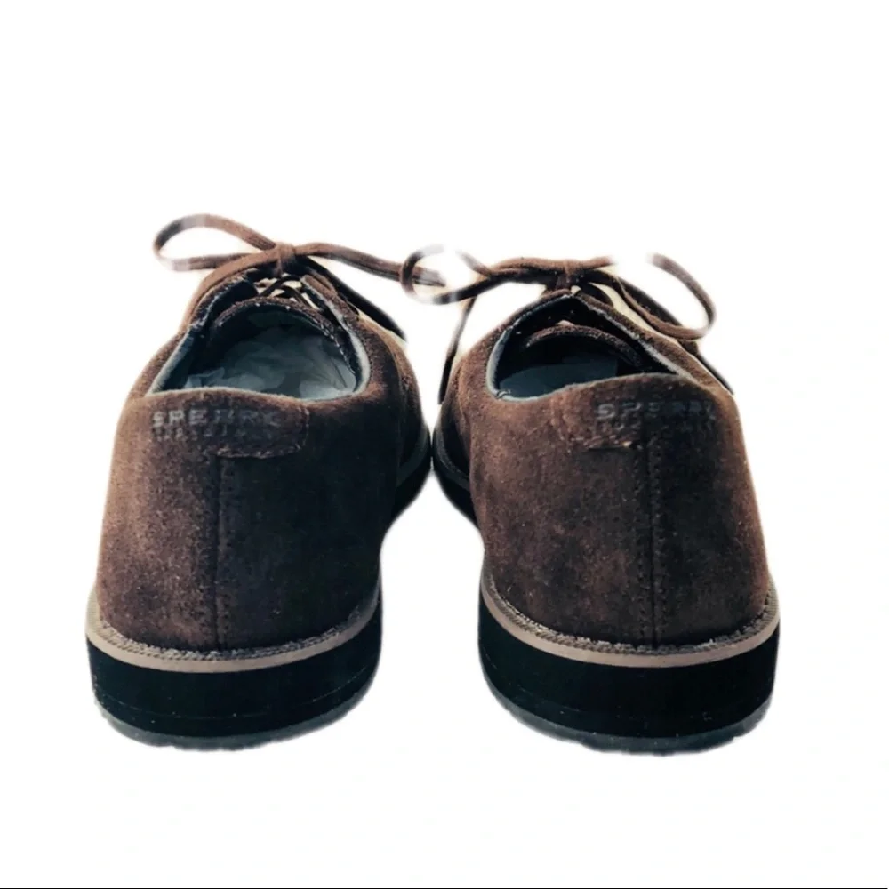 Sperry Topsiders Boys “Tevin” Brown Suede Oxfords Size 2 W